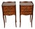 1910 Antique French Louis XV Satinwood Inlaid Pair of Nightstands Bedside Tables For Sale