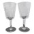 Waterford Cut Diamond Crystal Alana Water Goblet 6 7/8" Glass Pair For Sale