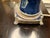 Vintage Blue and White Cherry Blossom Porcelain Vase Lamp on Metal Base For Sale - Image 4 of 13