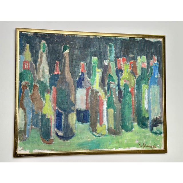 Ingeborg Strangell, Bottles, 1960s, Oil on Canvas, Framed For Sale - Image 15 of 18
