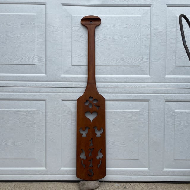 Carved Maple Tell City Chair Co. Oar For Sale - Image 4 of 11