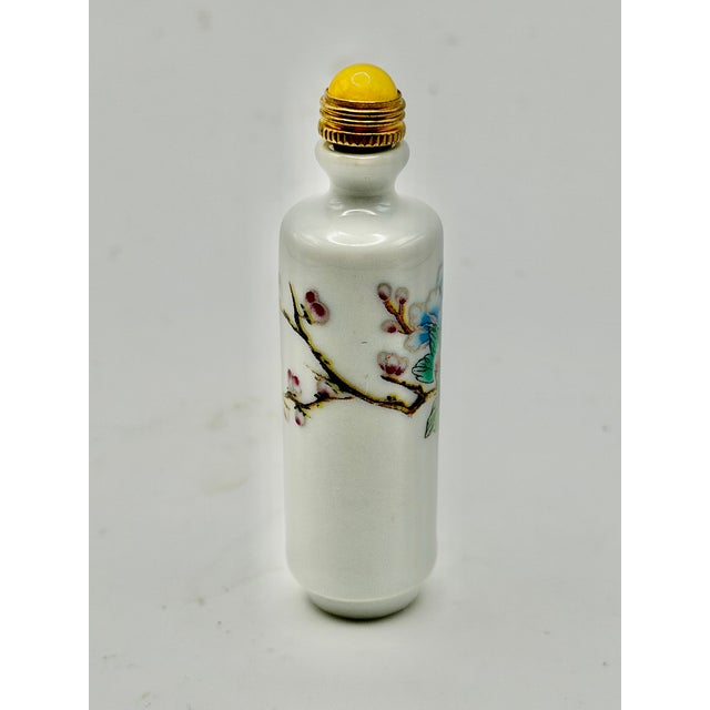 Painted Porcelain Tubular Shape Snuff Bottle For Sale - Image 4 of 12
