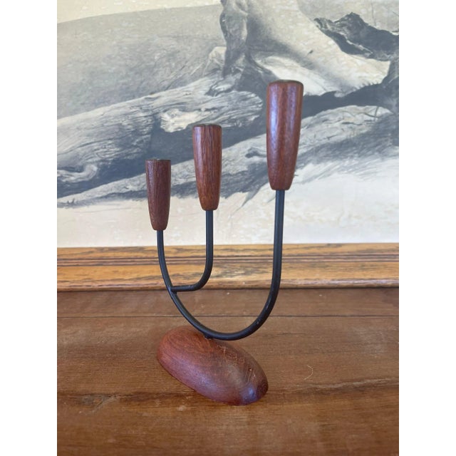 1970s Vintage Mid Century Modern Candlestick Holder Decor For Sale - Image 4 of 7