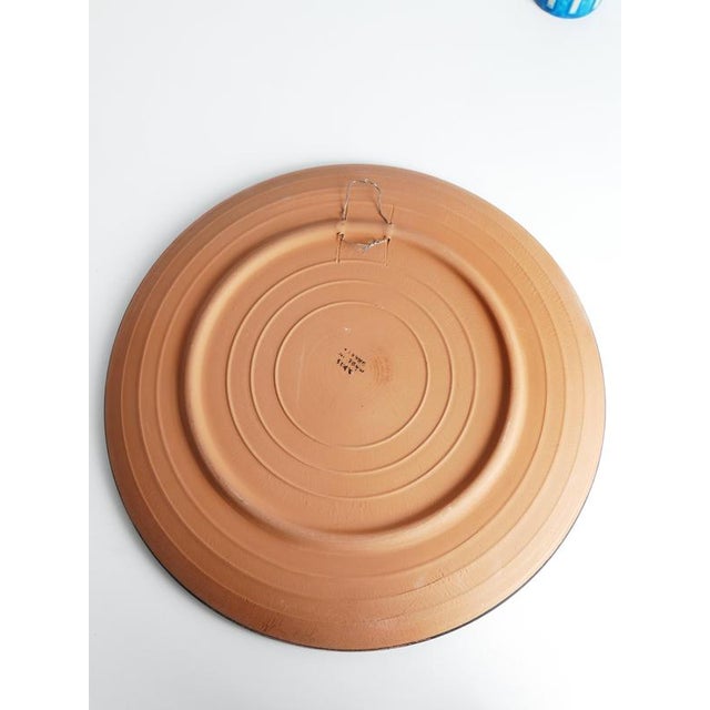Large Greek Black-Figure Orange Terracotta Wall Plate with Classical Motif, 1970s For Sale - Image 16 of 18