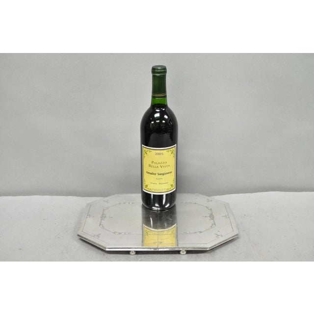 Antique Sheffield Victorian Silver Plated Expanding Octagonal Pot Trivet. Circa Early 20th Century. Measurements: 1" H x...