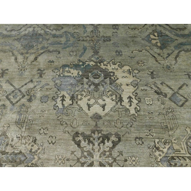 Bamboo Silk Oushak Rug - 8’10” x 11’8” For Sale - Image 4 of 10