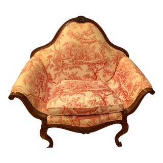 Vintage French Style Settee Arm Chair For Sale