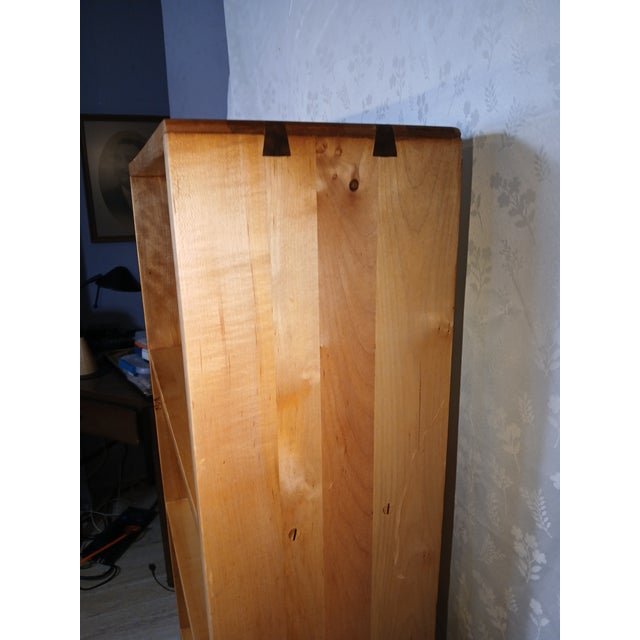 Mid-Century Modern Custom Solid Birch Mid-Century Modern Bookcase With Hairpin Legs For Sale - Image 3 of 18