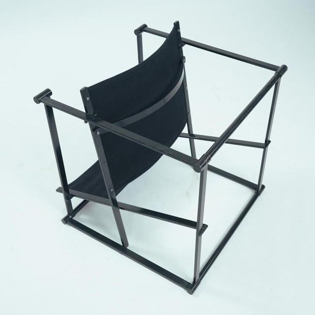 Cubic Leather and Steel FM60 Easy Chair by Radboud Van Beekum for Pastoe, 1980s For Sale - Image 14 of 17