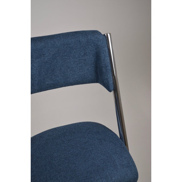 Blue Vintage Space Age Dining Chairs, 1970s, Set of 4 For Sale - Image 8 of 18