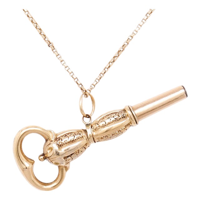 Antique 14k Gold Victorian Watch Key for a Pocket Watch For Sale