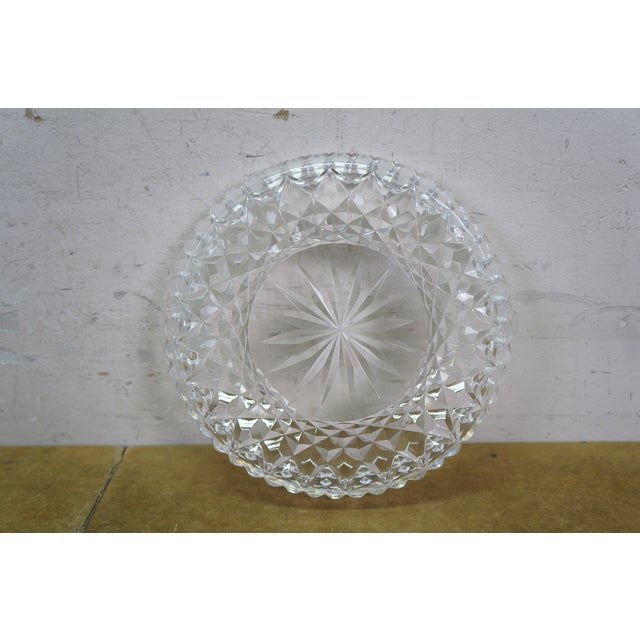 Vintage Modern Waterford Lismore Crystal Round Vanity Trinket Dish Coaster Starburst For Sale - Image 11 of 16