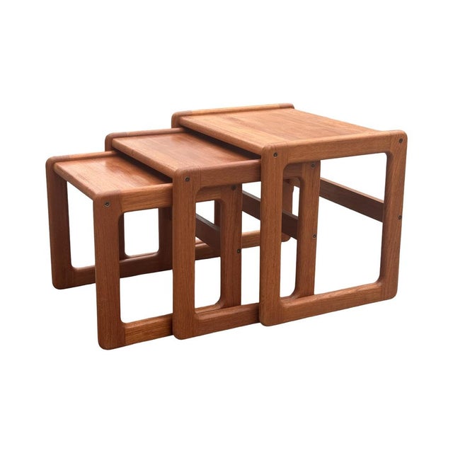 Danish Nesting Tables in Teak, 1960s-1970s, Set of 3 For Sale - Image 4 of 9