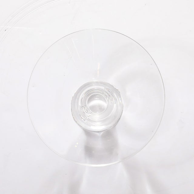 Mid-Century Modernist Footed Crystal Bowl With Organic Detailing Signed Steuben For Sale - Image 10 of 15