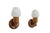 French Beech & Opaline Glass Wall Lights, 1970s, Set of 2 For Sale - Image 3 of 8