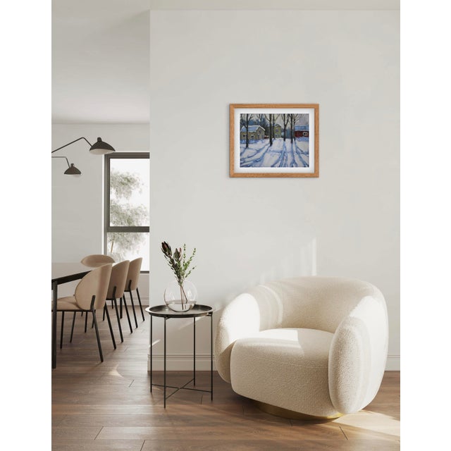 Contemporary Winterscape Oil Painting Landscape For Sale - Image 9 of 11