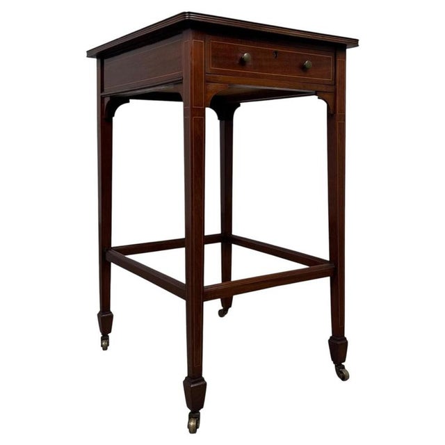 19th Century English Mahogany Side Table with Satinwood Inlay For Sale - Image 13 of 13