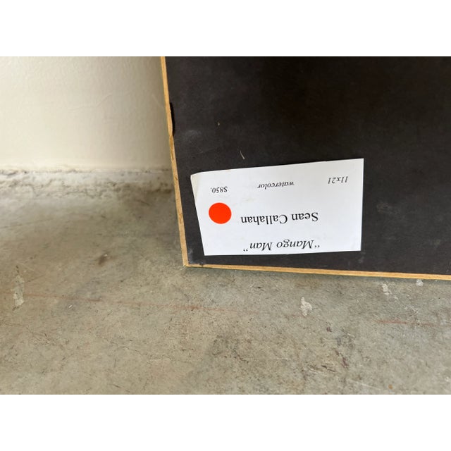 Sean Callahan " Mango Man " Watercolor Painting, Framed For Sale - Image 11 of 12