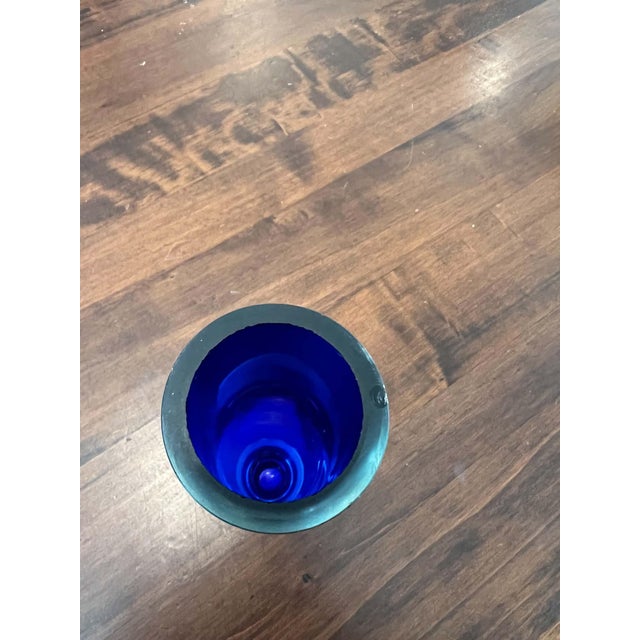 Aac Handcrafted Cobalt Blue Glass Cylinder Vase For Sale - Image 4 of 4