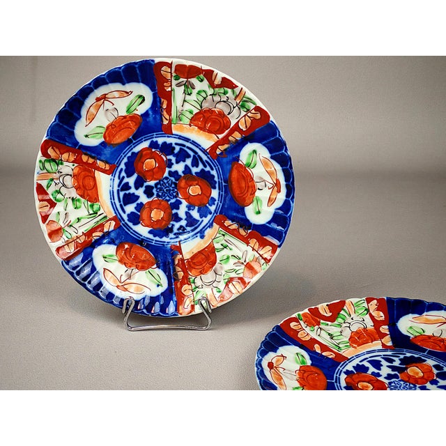 Ceramic Antique Japanese Imari Plates, Set of 2 For Sale - Image 7 of 11