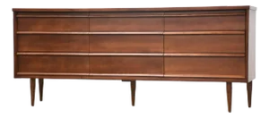 1960s Refinished Walnut Dresser by Bassett