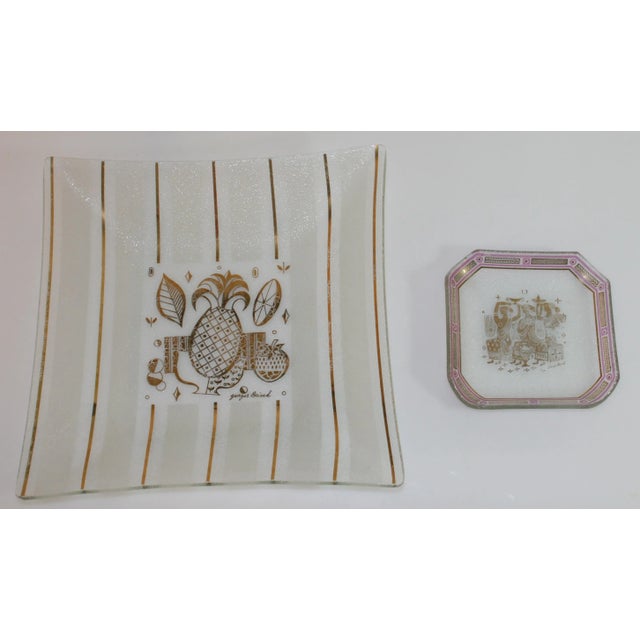 Mid-Century Modern Mid-Century Georges Briard Olympia & Ambrosia Patterns Glass Serving Pieces- Set of 2 For Sale - Image 3 of 11