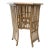 Vintage Faux Bamboo Wicker Side Table With Glass Top For Sale