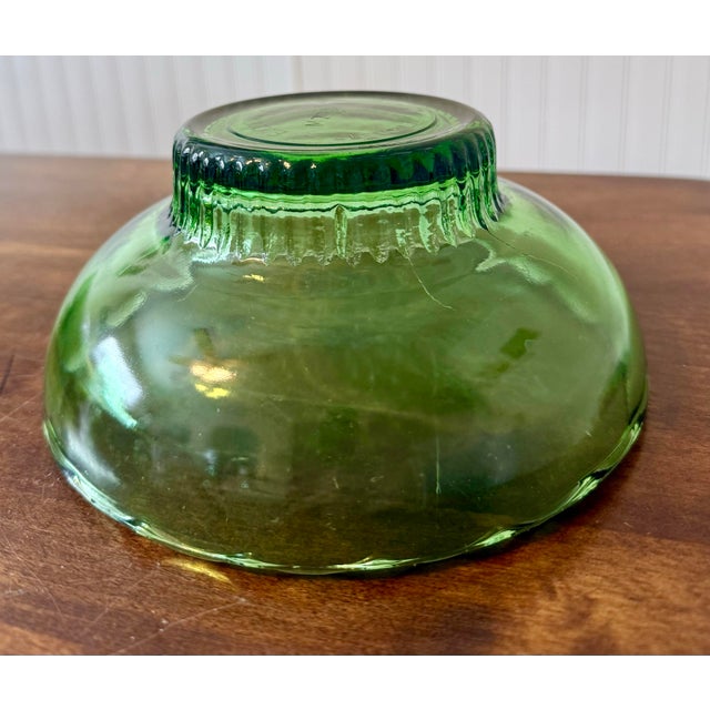 Mid 20th Century E. O. Brody Emerald Green Scalloped Rim Bowl For Sale - Image 9 of 12