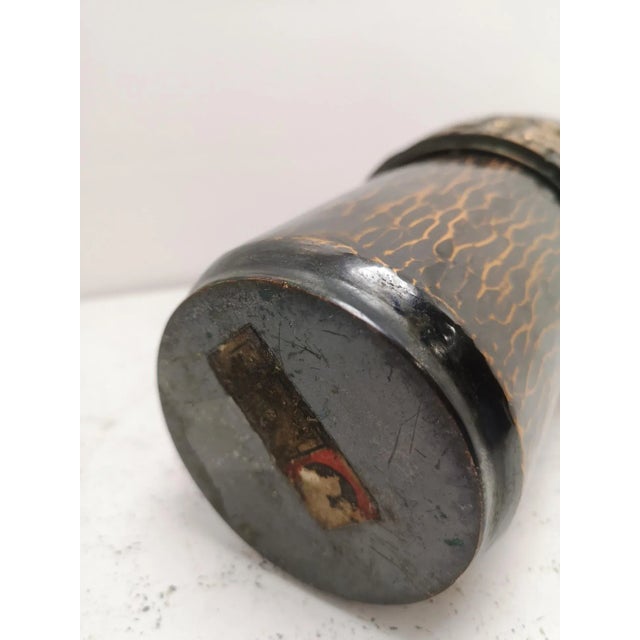 Metal Brutalist Handmade Artisan Bronze and Hammered Copper Vase, 1970s For Sale - Image 7 of 12