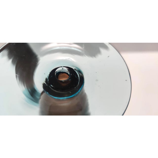 Vintage Italian Candleholders in Brown and Aquamarine Murano Glass, 1980s, Set of 2 For Sale - Image 11 of 13