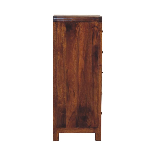 Chestnut Chestnut Mango Wood 5-Drawer Tall Chest For Sale - Image 8 of 8
