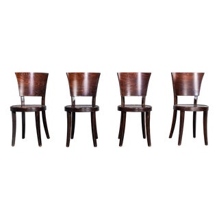 Spade Back Bentwood Dining Chairs, 1960s, Set of 4 For Sale