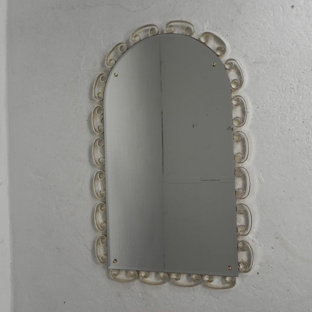 Vintage Faceted Mirror in Aluminum Frame, 1950s For Sale - Image 13 of 13