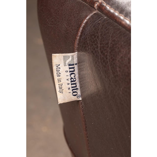 Late 20th Century Overstuffed Leather Lounge Chair in Brown by Incanto Divani For Sale - Image 12 of 12