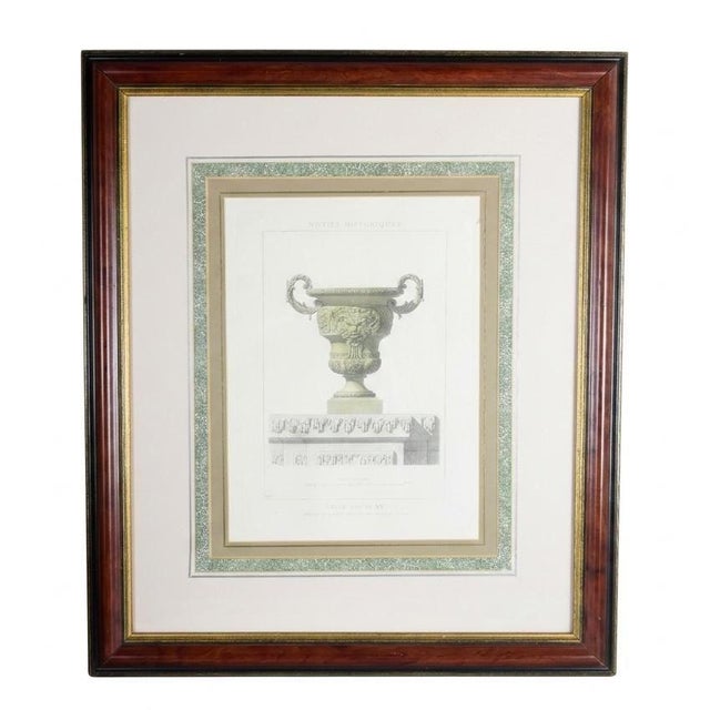 Louis XIV Style Vase, Versailles Neptune Basin, Lithograph, 1960s, Framed For Sale - Image 14 of 14