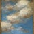 Contemporary Contemporary Petite "Blue Sky" Oil Painting in Vintage Frame For Sale - Image 3 of 6