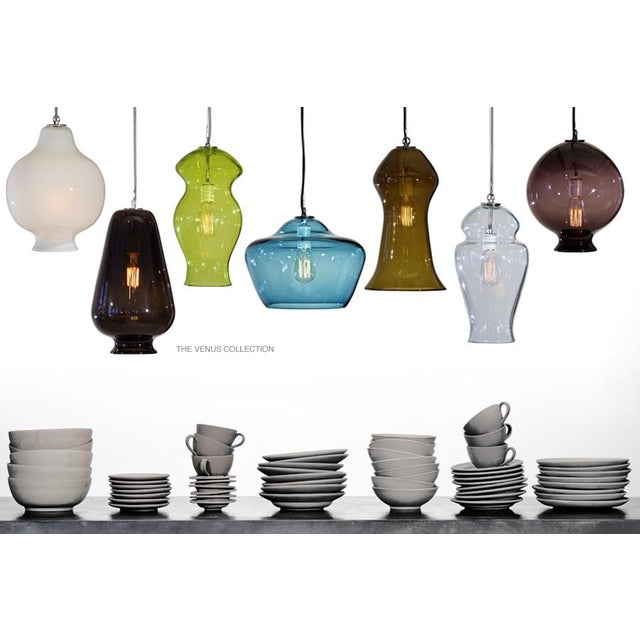 Mid-Century Modern Odin Pendant Light from the Versuvius Collection in Steel Blue For Sale - Image 3 of 5