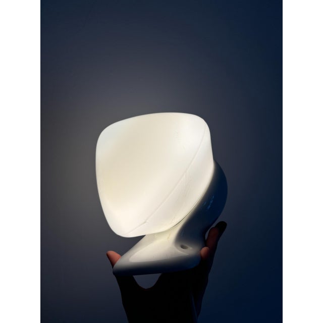 Bathroom lamp “6030” designed by Sigvard Bernadotte for LFÖ, Sweden, 1960s. Glass shade, ceramic frame, and ceramic base...