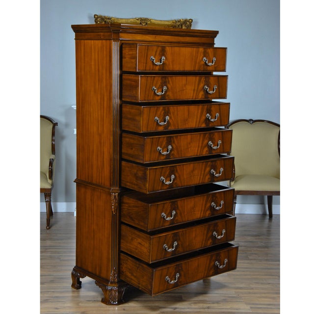 Niagara Furniture Mahogany Chippendale Tall Chest For Sale - Image 9 of 14