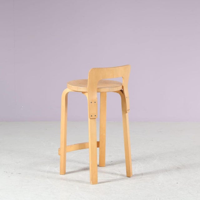 Brown K65 Stool by Alvar Aalto for Artek, Finland, 1960s For Sale - Image 8 of 11