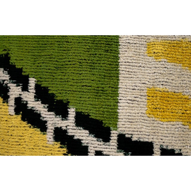 Handmade Gold Green Geometric Design Throw Pillow For Sale In San Francisco - Image 6 of 7