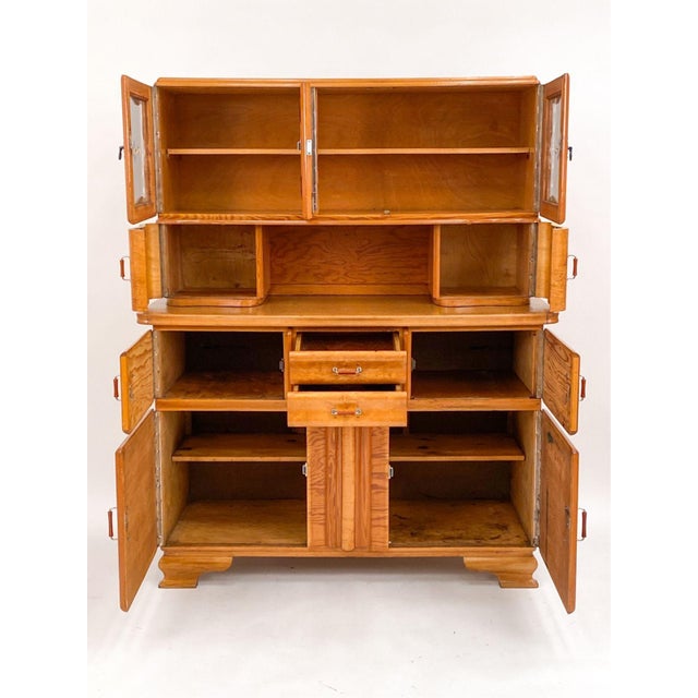 Mid 20th Century Mid 20th Century Art Deco Hoosier Cabinet, Attributed For Sale - Image 5 of 13