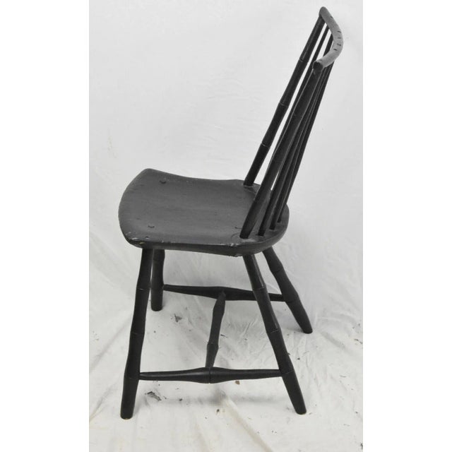 Artisan Benchmade Birdcage Style Black Windsor Chair For Sale - Image 4 of 9