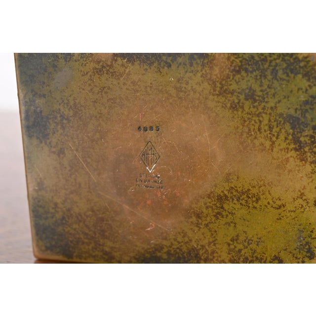 Heintz Arts & Crafts Sterling Silver on Bronze Humidor or Cigarette Box For Sale - Image 11 of 12