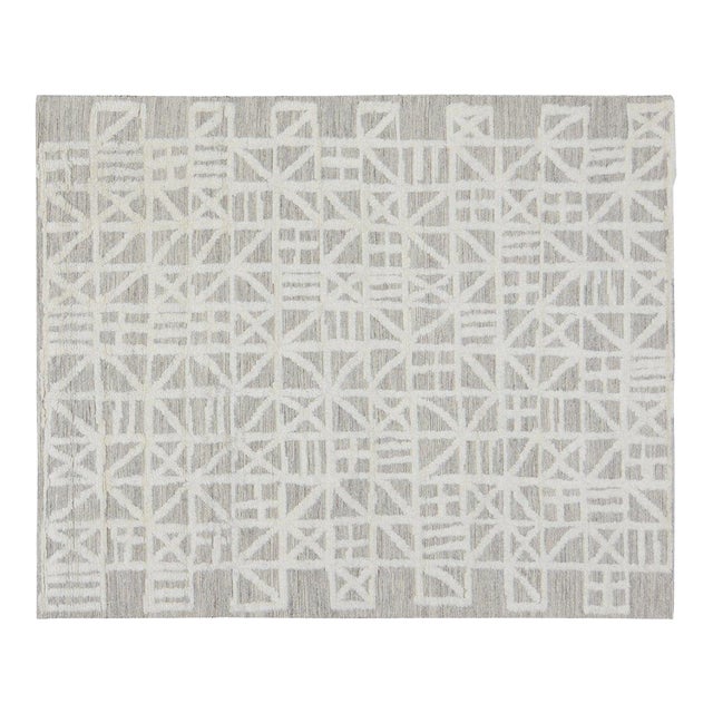 Moroccan Aleph Hand Knotted Wool Rug, 10'2''x13'8'' For Sale