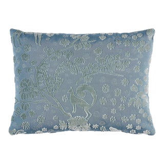 Schumacher Arbor Forest 16"x12" Lumbar Pillow in Slate Blue For Sale