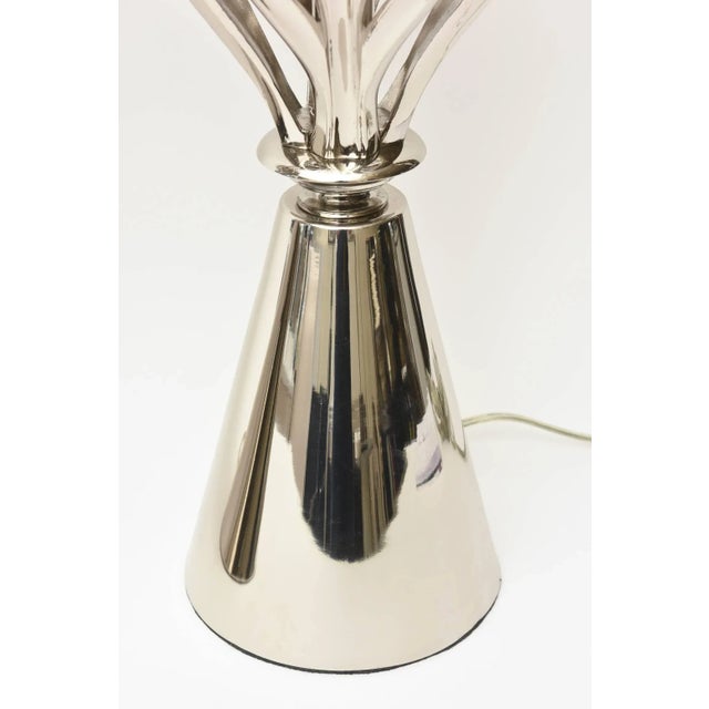 Mid Century Modern Rembrandt Nickel Silver Abacus Table Lamps Pair of Restored For Sale - Image 9 of 11
