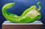 Anaheim by Thane Gorek | Oil on board Green pepper on a wooden surface against a dark background For Sale
