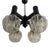 Mid-Century Modern Four-Light Chandelier with Glass Shades from Svetila Kozole, Yugoslavia, 1975 For Sale