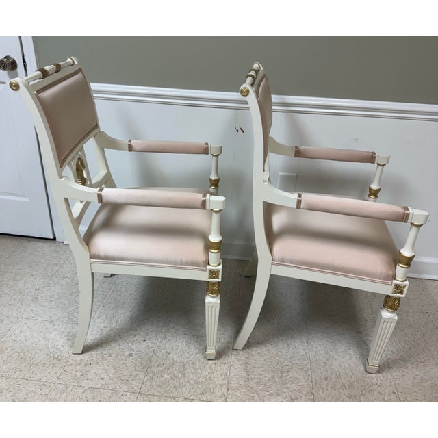 2020s Pair of Dorothy Draper for Kindel Forum Chairs- Hollywood Regency Armchairs For Sale - Image 5 of 12
